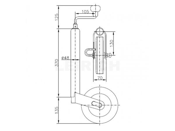 Stützrad Standard 48 mit Bremsfunktion